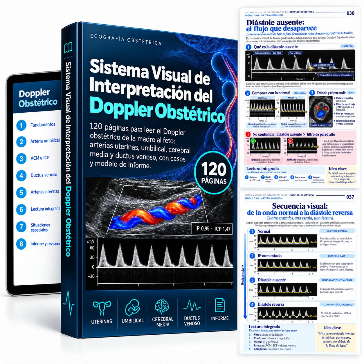 Mockup digital: Sistema Visual de Interpretación del Doppler Obstétrico y Fetal